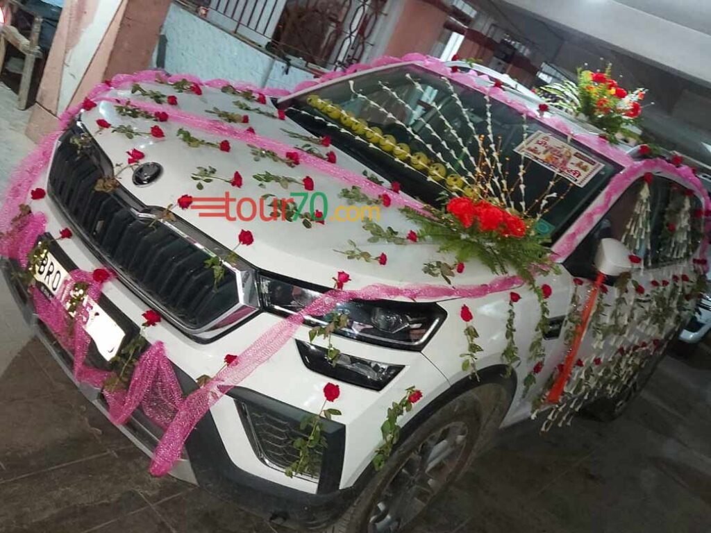 Skoda Kushaq Wedding car in Patna rented by Prashant Ji
