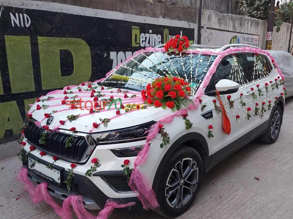 Wedding car in Arrah Skoda Kushaq rented by Mr Ashutosh